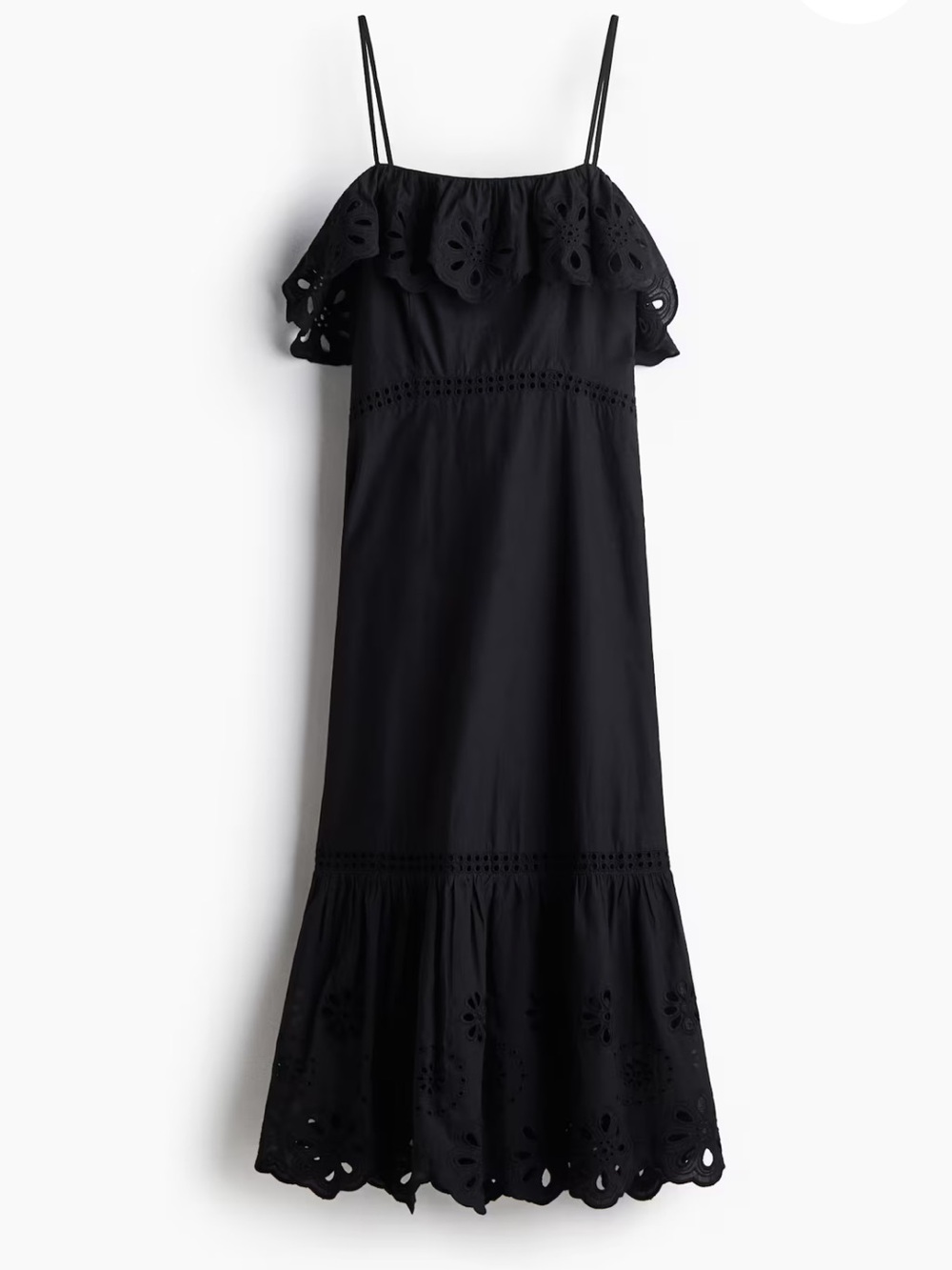 H&M (size L) COTTON DRESS WITH EYELET EMBROIDERY - Picture 1 of 6